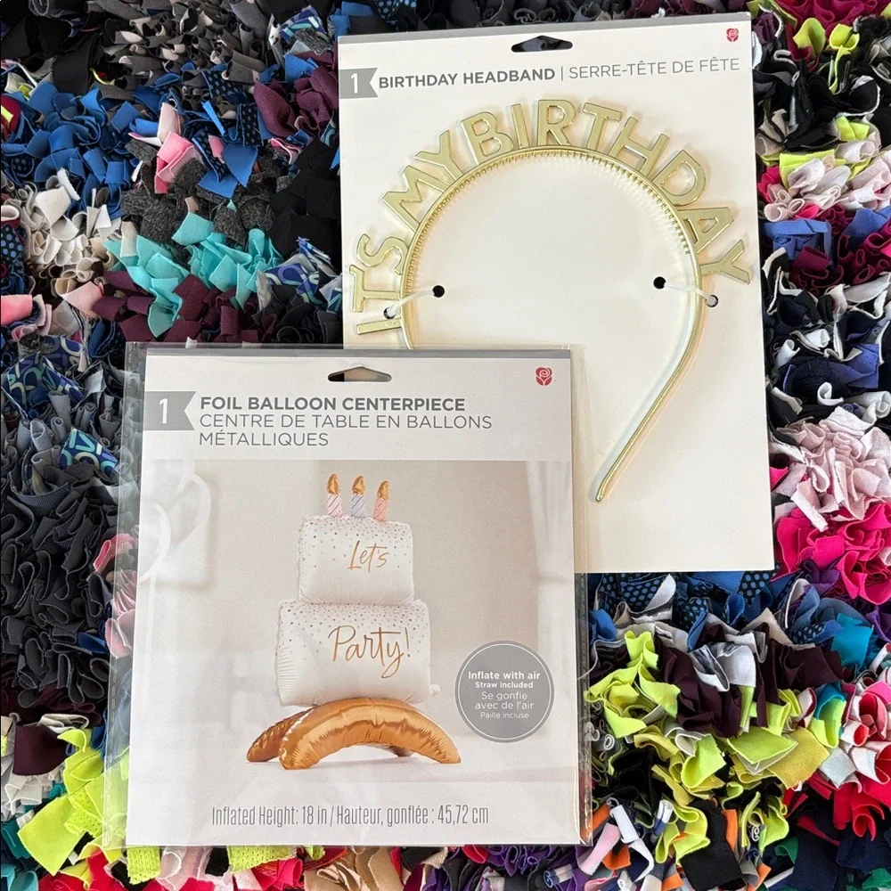 🆕American Greetings Foil Balloon Centerpiece And Headband